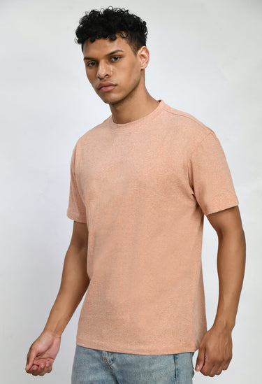 Dark Coral Color Oversized T-Shirt For Men's - RueCollections